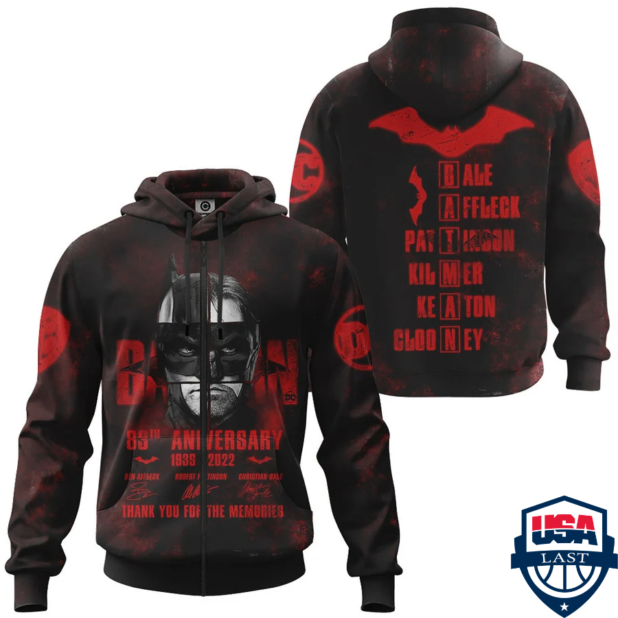 Batman 83Th Aniversary 1939 2022 Thank You For The Memories 3D Hoodie Apparel Batman 83Th Aniversary 1939 2022 Thank You For The Memories 3D Hoodie Apparel