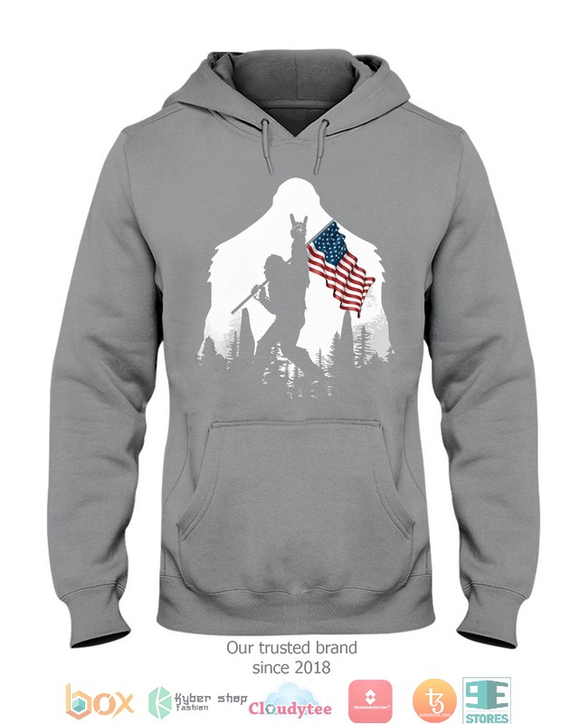 Bigfoot Rock And Roll Usa Flag In The Forest Shirt Bigfoot Rock And Roll Usa Flag In The Forest Shirt