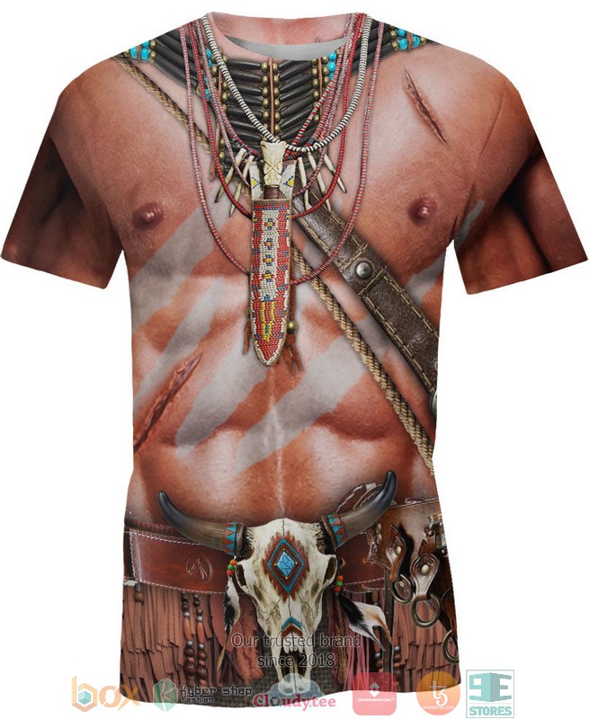 Bison Skull Warrior Style Native Ameican 3D Shirt Bison Skull Warrior Style Native Ameican 3D Shirt