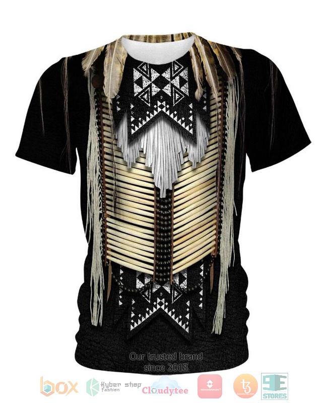 Black Beaded Native 3D Shirt Black Beaded Native 3D Shirt