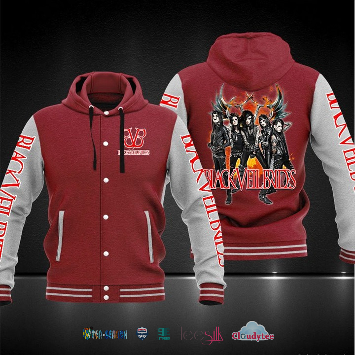 Black Veil Brides Baseball Hoodie Jacket Black Veil Brides Baseball Hoodie Jacket