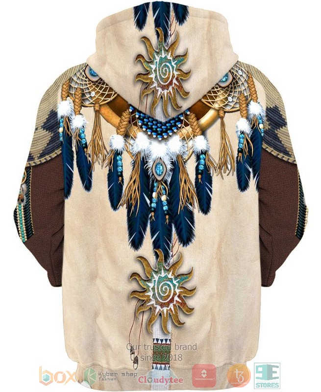 Blue-Feather-Pattern-3D-Shirt-Hoodie-3-1