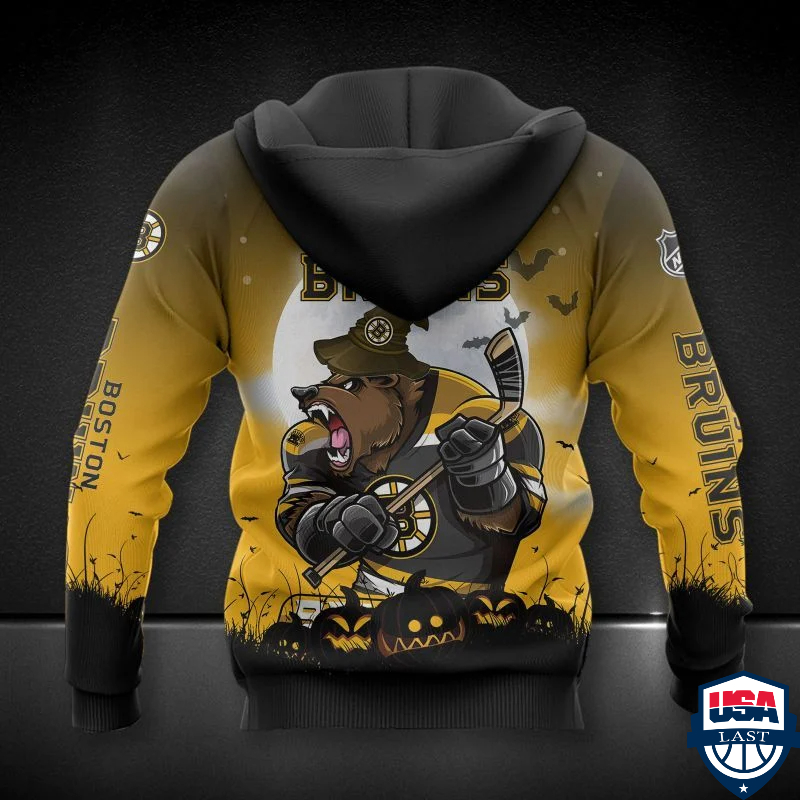 Boston Bruins Nhl Haloween All Over Printed Hoodie Boston Bruins Nhl Haloween All Over Printed Hoodie