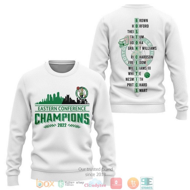 Boston-Celtics-Players-Name-Eastern-Conference-Champions-2022-White-3D-Shirt-Hoodie-2