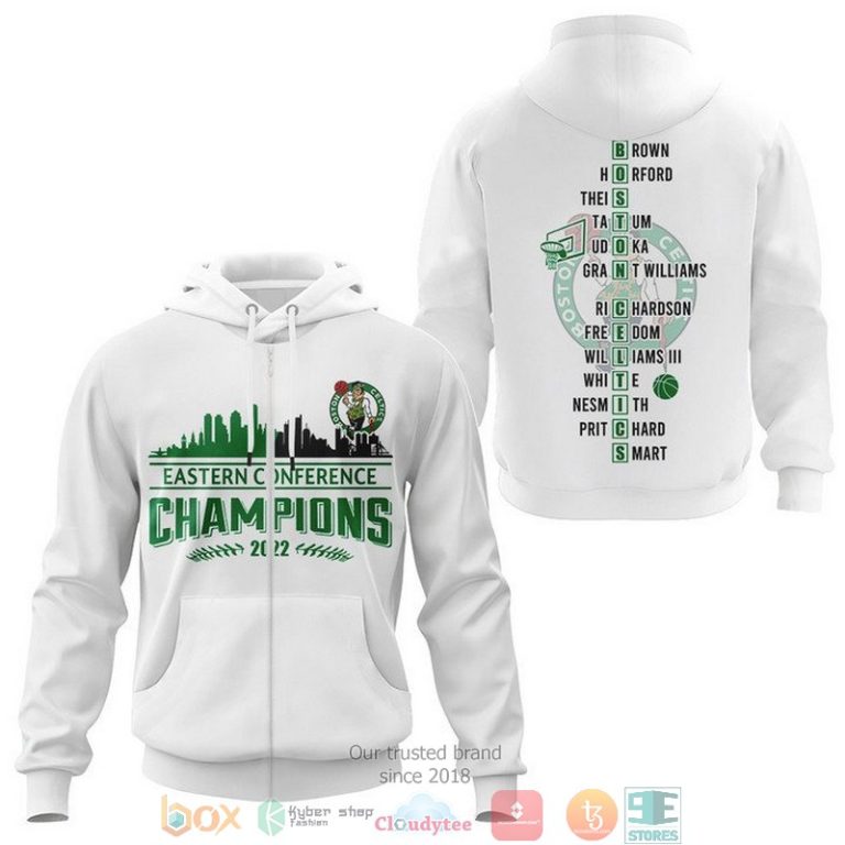 Boston-Celtics-Players-Name-Eastern-Conference-Champions-2022-White-3D-Shirt-Hoodie-3
