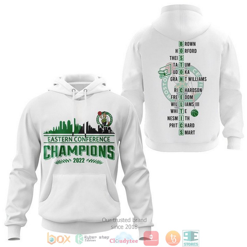 Boston Celtics Players Name Eastern Conference Champions 2022 White 3D Shirt Boston Celtics Players Name Eastern Conference Champions 2022 White 3D Shirt