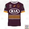 Brisbane Broncos Nrl Personalized 3D Hoodies Home Jersey
