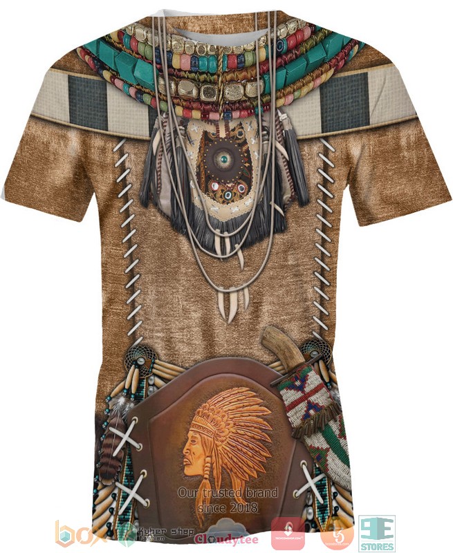 Brown-Pattern-Warrior-Style-Native-American-3D-Shirt-Hoodie-3