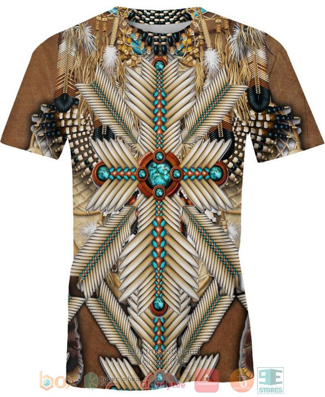 Brown-White-Bead-Feather-3D-Shirt-Hoodie-2-1