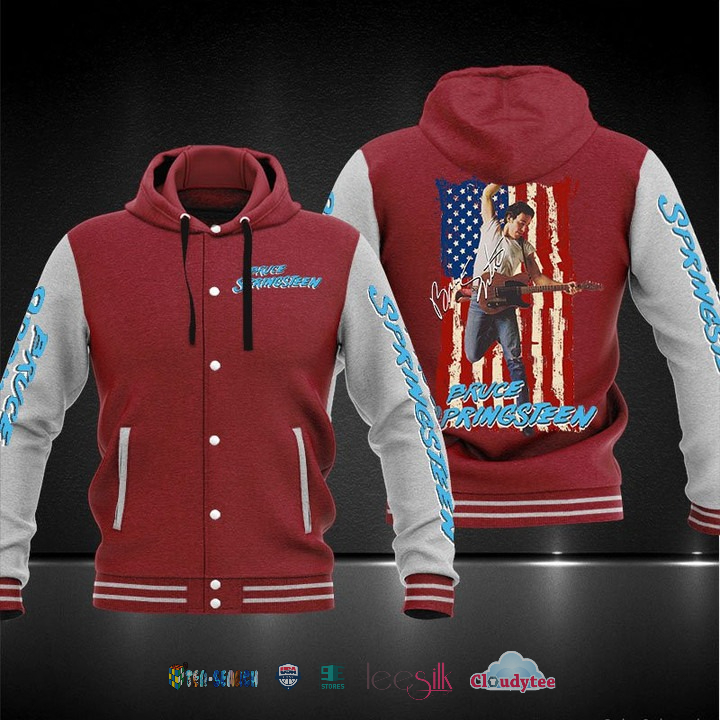 Bruce Springsteen Baseball Hoodie Jacket Bruce Springsteen Baseball Hoodie Jacket