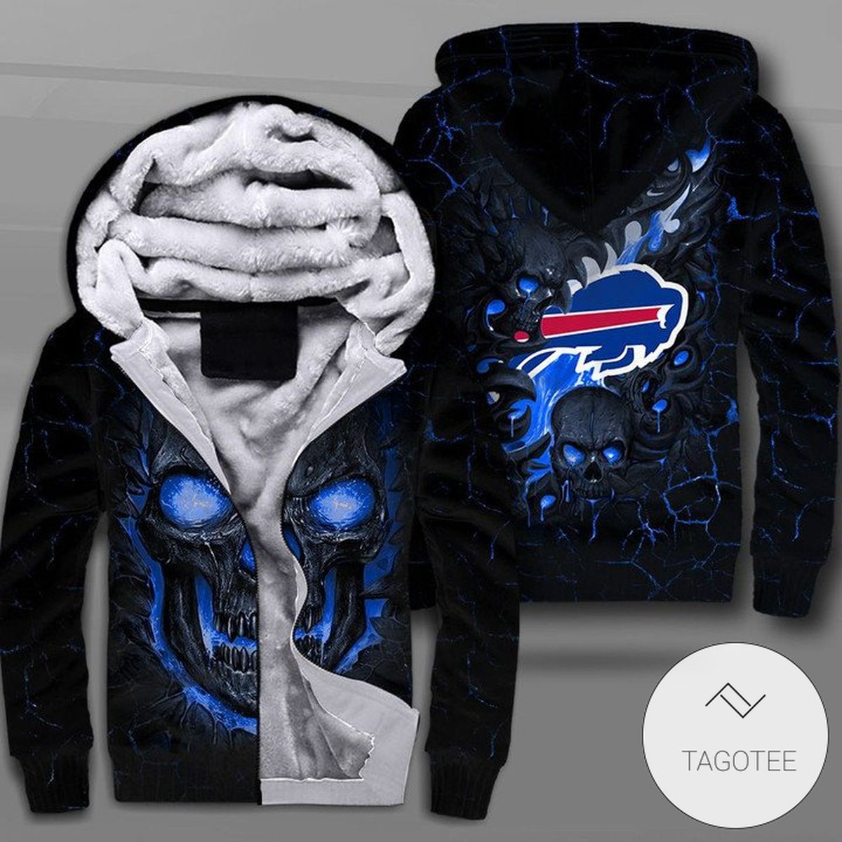 Buffalo Bills Lava Skull Zipper Fleece Hoodie Buffalo Bills Lava Skull Zipper Fleece Hoodie