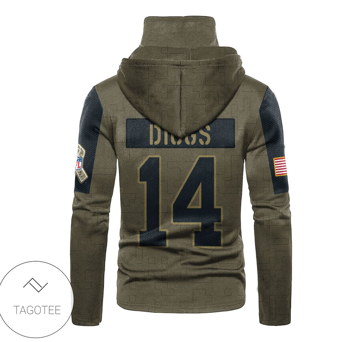 Buffalo Bills Number 14 Diggs Team Logo Mask Hoodie Buffalo Bills Number 14 Diggs Team Logo Mask Hoodie