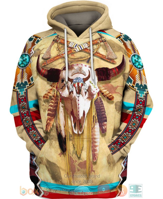 Buffalo-Skull-Native-American-3D-Hoodie-1