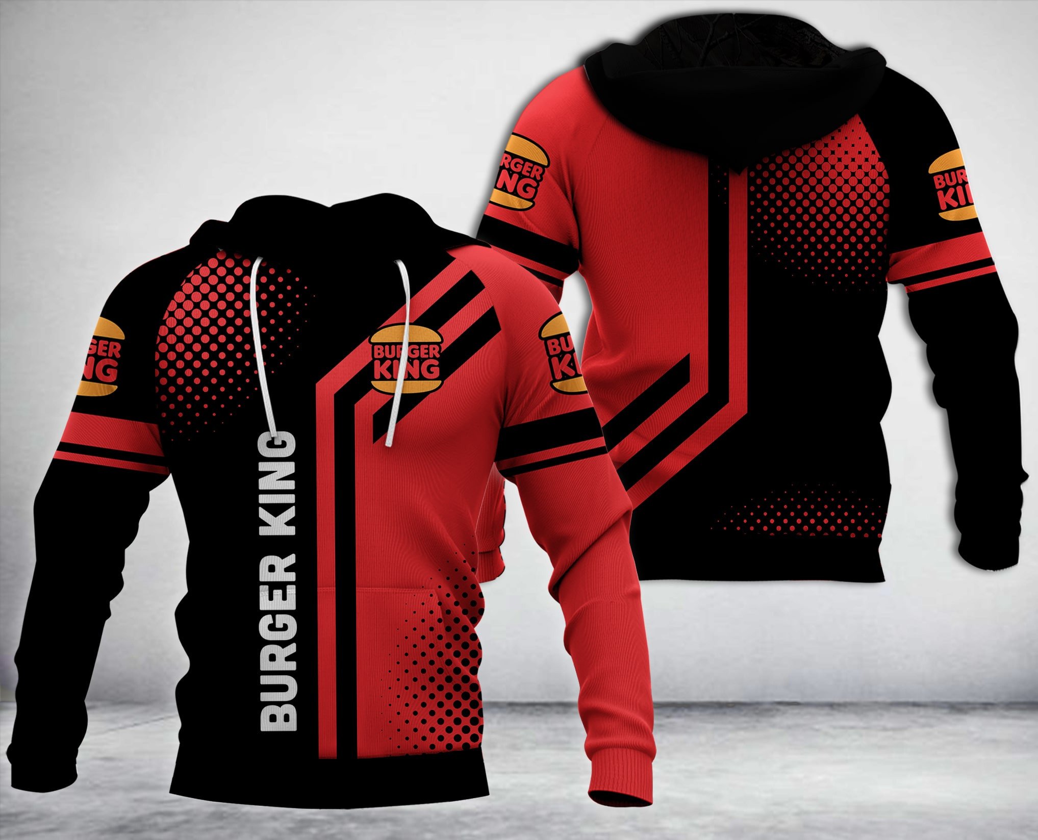 Burger King Black Red 3D Hoodie Burger King Black Red 3D Hoodie