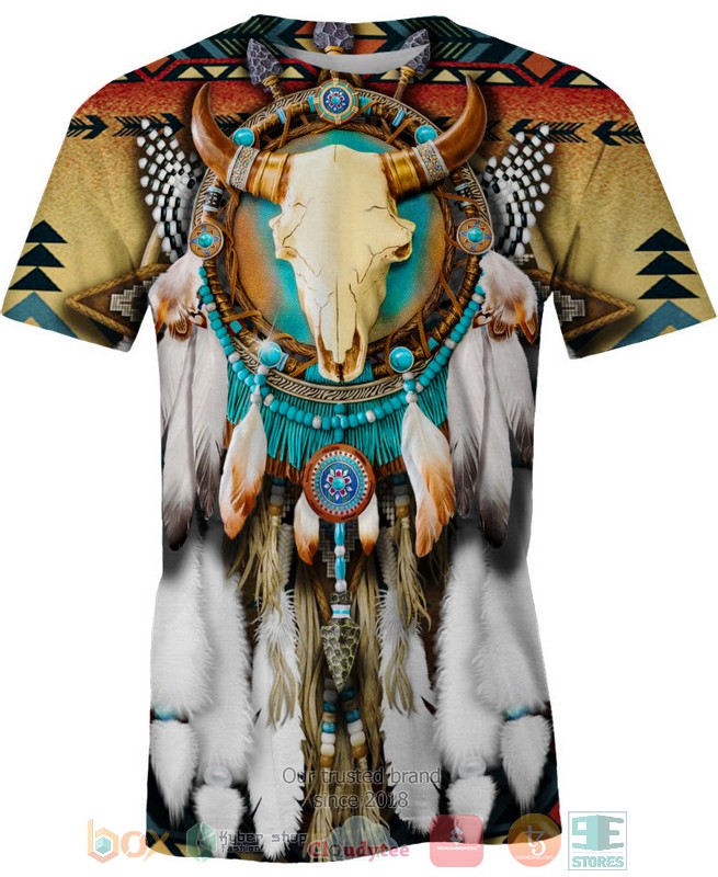 Butterfly-Buffalo-Skull-Dreamcatcher-3D-Shirt-Hoodie-2