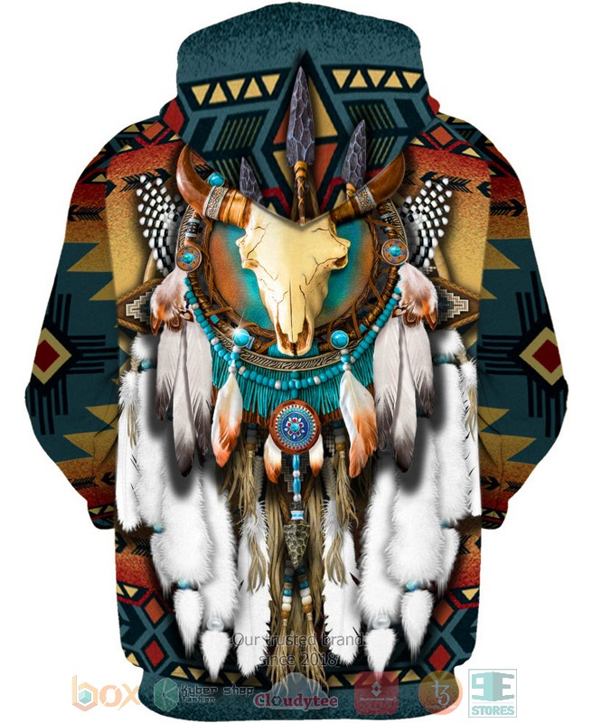 Butterfly-Buffalo-Skull-Dreamcatcher-3D-Shirt-Hoodie-3