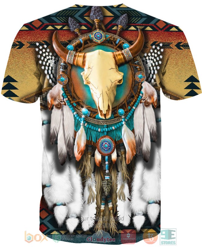 Butterfly Buffalo Skull Dreamcatcher 3D Shirt Butterfly Buffalo Skull Dreamcatcher 3D Shirt