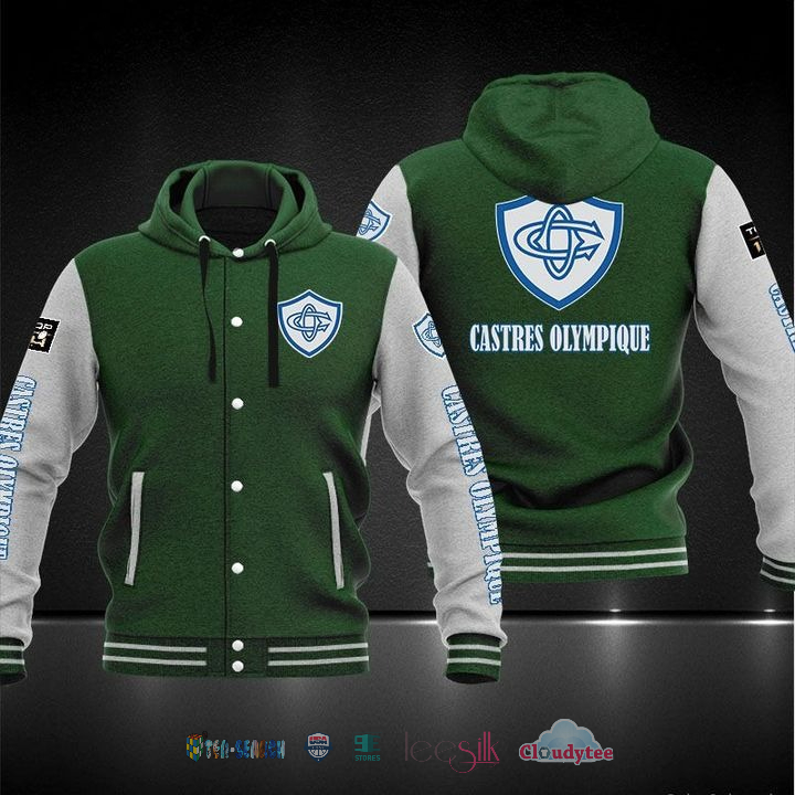 Castres Olympique Baseball Hoodie Jacket Castres Olympique Baseball Hoodie Jacket