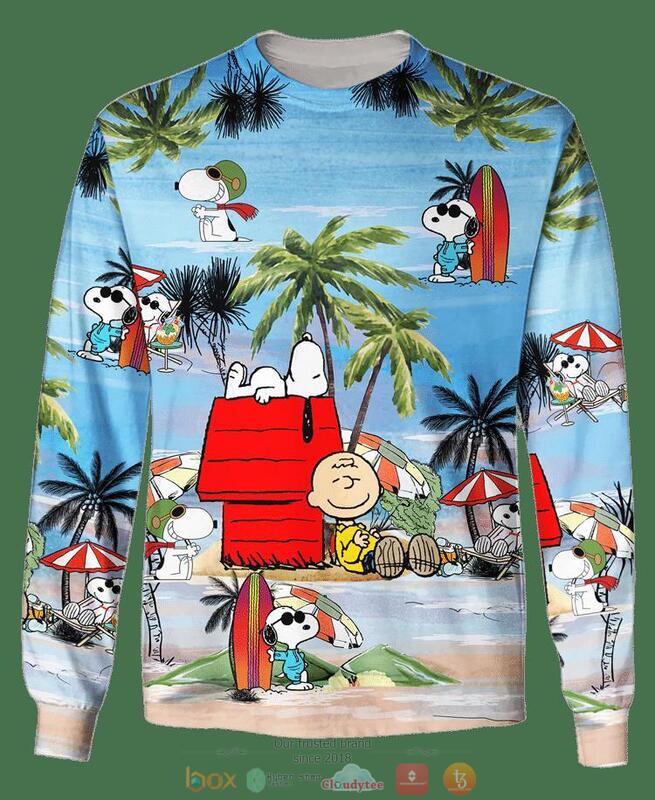 Charlie-Brown-And-Snoopy-Beach-Blue-3D-Shirt-Hoodie-2