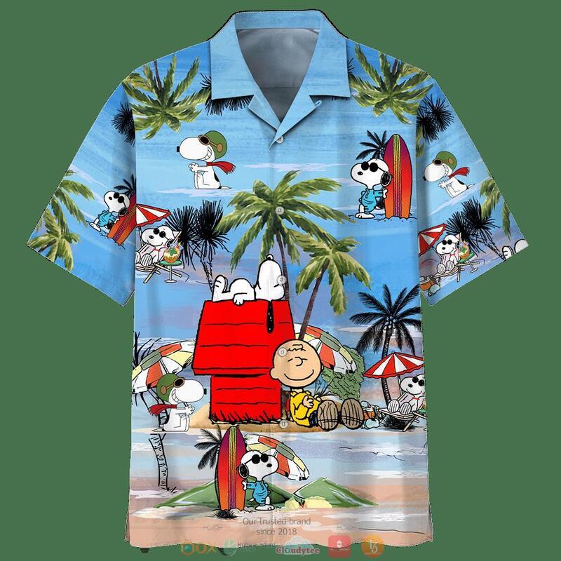 Charlie Brown And Snoopy Beach Blue 3D Shirt Charlie Brown And Snoopy Beach Blue 3D Shirt