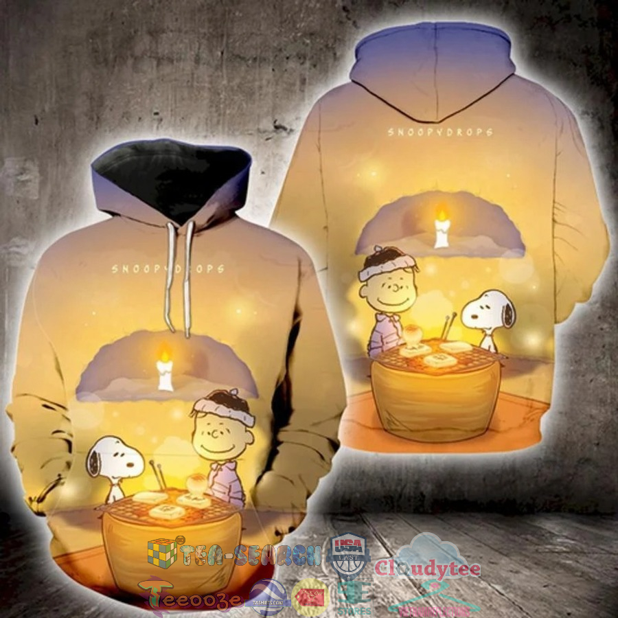 Charlie Brown Snoopy Drops 3D Hoodie Charlie Brown Snoopy Drops 3D Hoodie