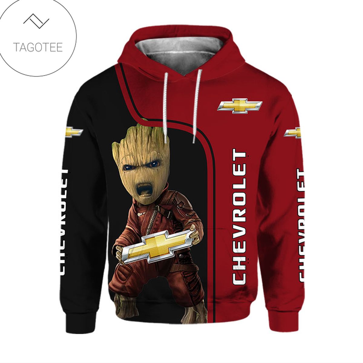 Chevrolet Baby Groot Red Hoodie Chevrolet Baby Groot Red Hoodie