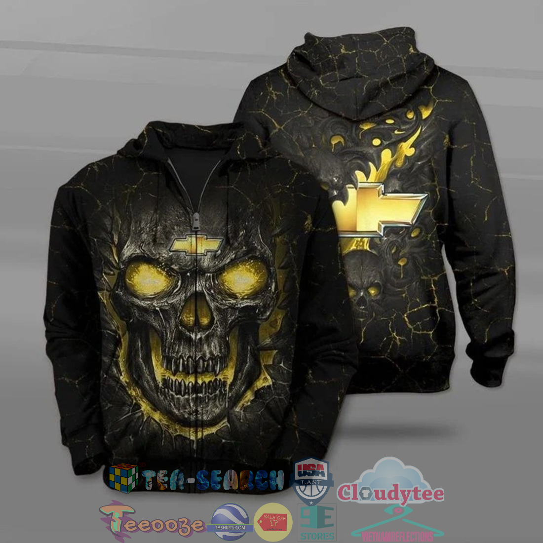 Chevrolet Skull Ver 2 All Over Printed T-Shirt Hoodie Chevrolet Skull Ver 2 All Over Printed T-Shirt Hoodie