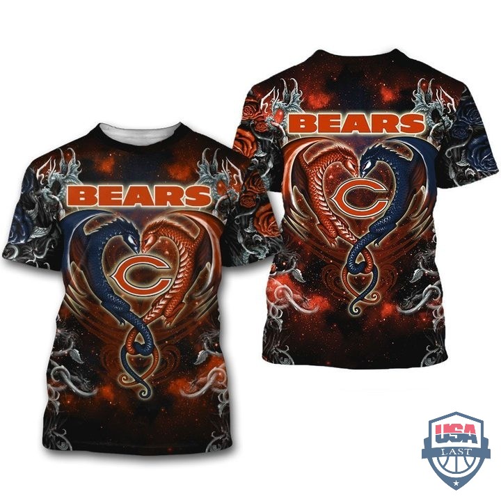 Chicago Bears Dragon Nfl 3D Hoodie T-Shirt Chicago Bears Dragon Nfl 3D Hoodie T-Shirt