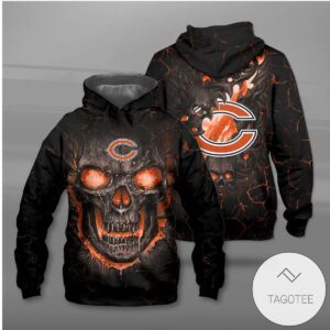 Chicago Bears Lava Skull Hoodie