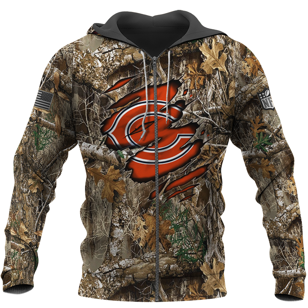 Chicago Bears Nfl Hunting Camo 3D Shirt Chicago Bears Nfl Hunting Camo 3D Shirt