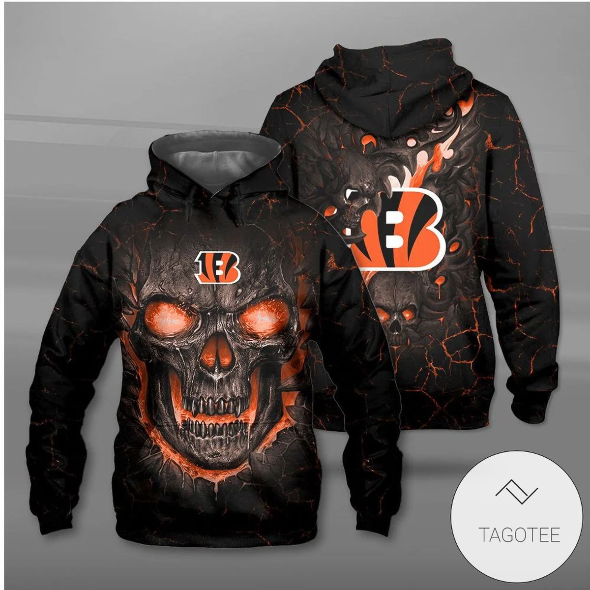 Cincinnati Bengals Lava Skull Hoodie Cincinnati Bengals Lava Skull Hoodie