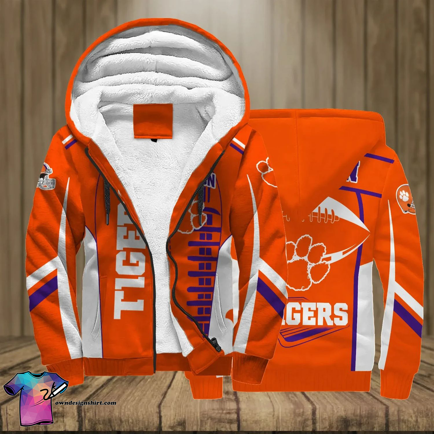 Clemson Tigers Full Print Fleece Hoodie Clemson Tigers Full Print Fleece Hoodie