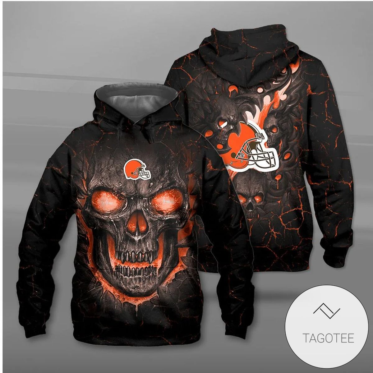 Cleveland Browns Lava Skull Hoodie Cleveland Browns Lava Skull Hoodie