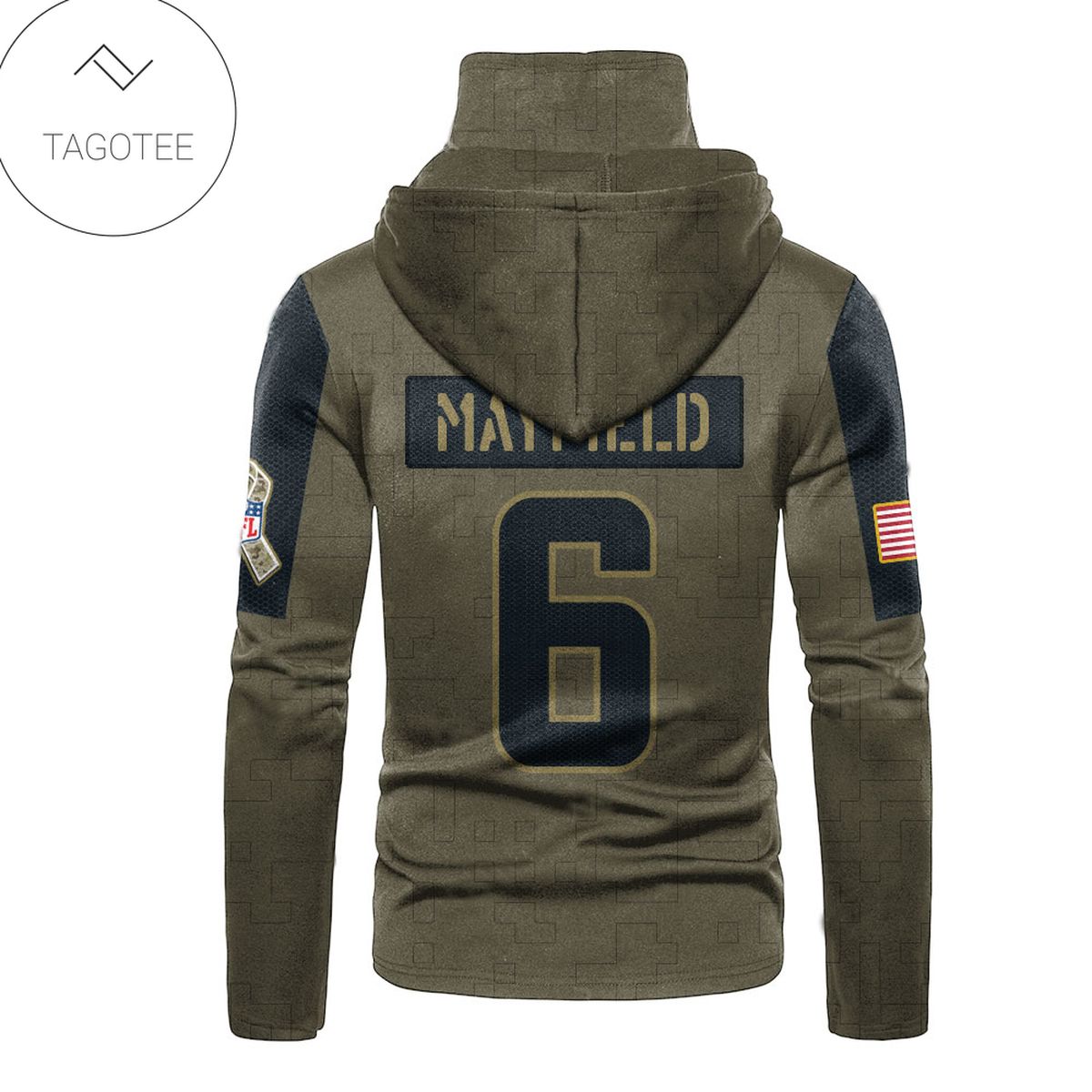 Cleveland Browns Number 6 Baker Mayfield Mask Hoodie Cleveland Browns Number 6 Baker Mayfield Mask Hoodie