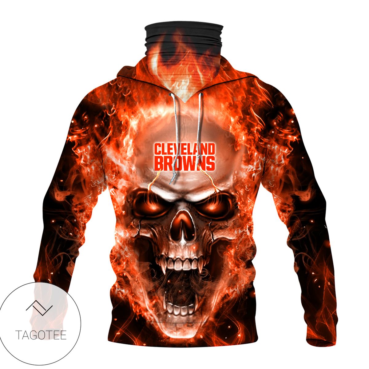 Cleveland Browns Skull Fire Mask Hoodie Cleveland Browns Skull Fire Mask Hoodie