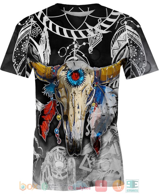 Colorful-Buffalo-Skull-3D-Shirt-Hoodie-2-1