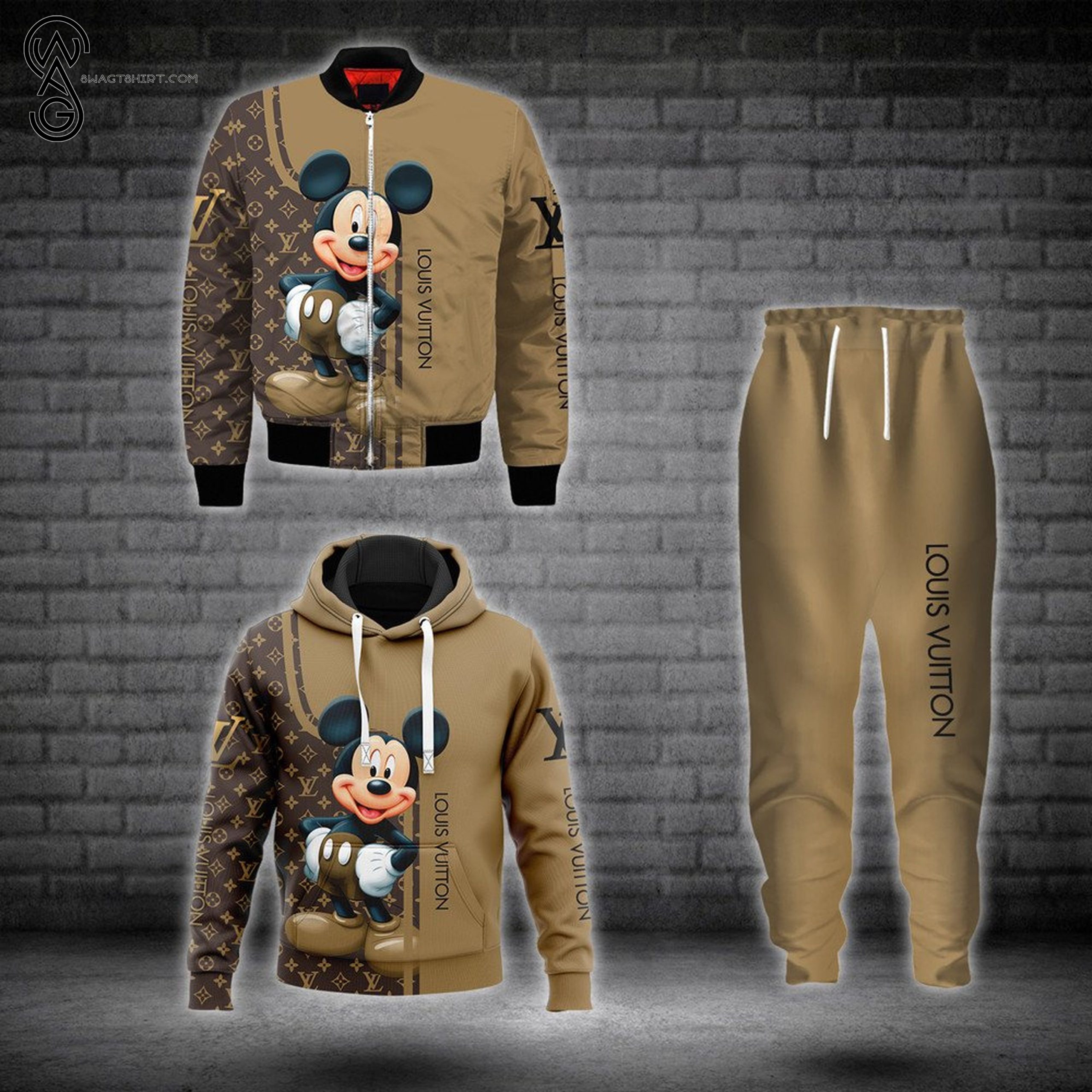 Combo Louis Vuitton And Mickey Mouse Hoodie Bomber Jacket And Pants Combo Louis Vuitton And Mickey Mouse Hoodie Bomber Jacket And Pants