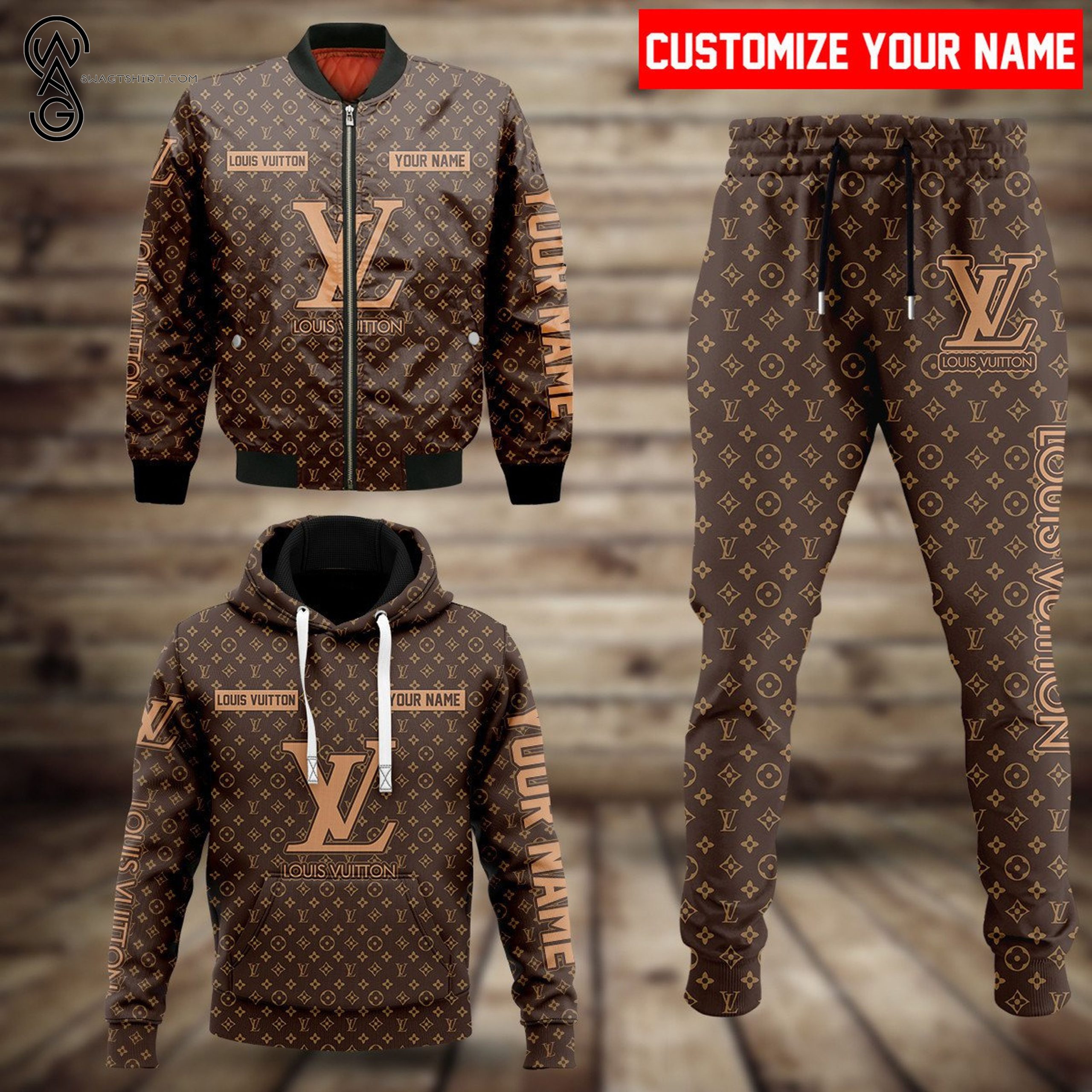 Combo Louis Vuitton Custom Hoodie Bomber Jacket And Pants Combo Louis Vuitton Custom Hoodie Bomber Jacket And Pants