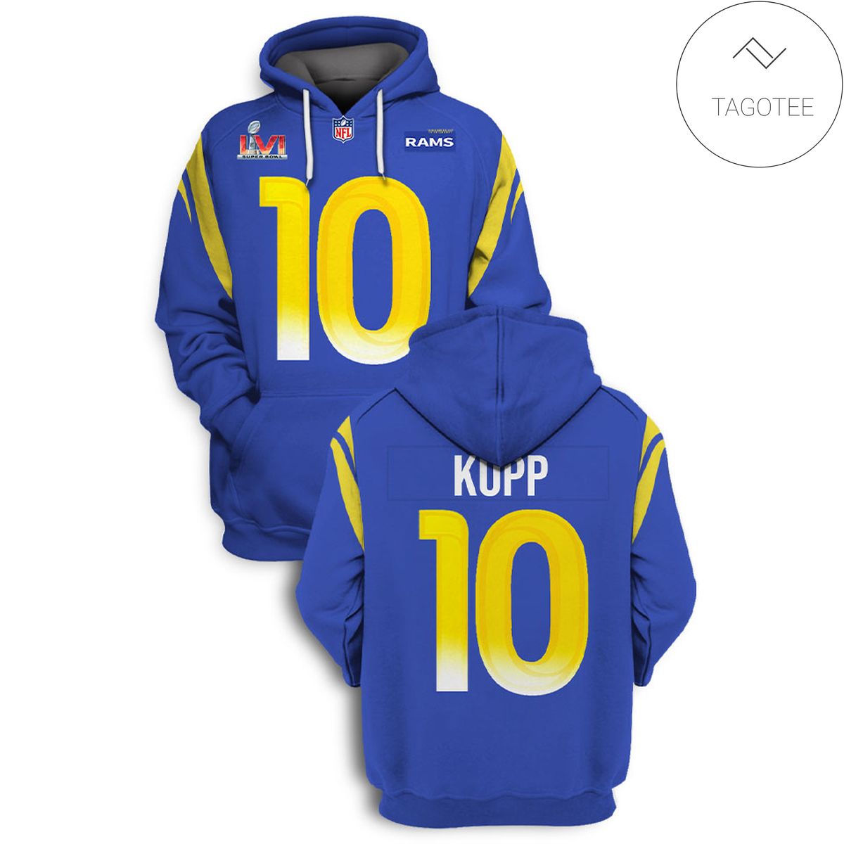 Cooper Kupp No 10 Los Angeles Rams Hoodie Cooper Kupp No 10 Los Angeles Rams Hoodie