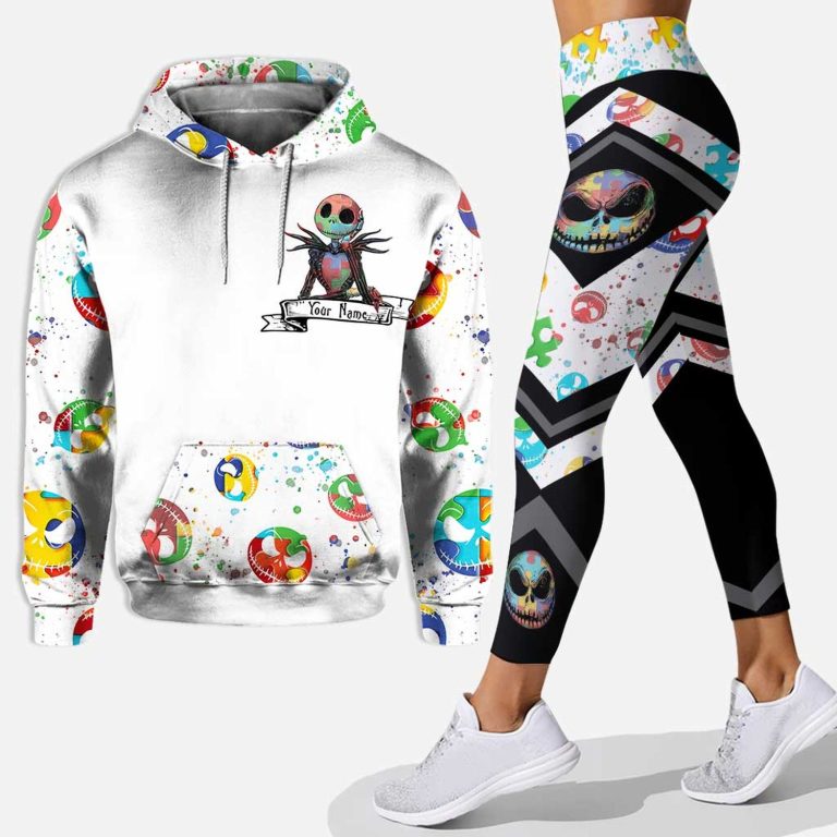 Custom-Autism-Awareness-Jack-Skellington-ItS-Ok-To-Be-Different-Hoodie-And-Leggings-1