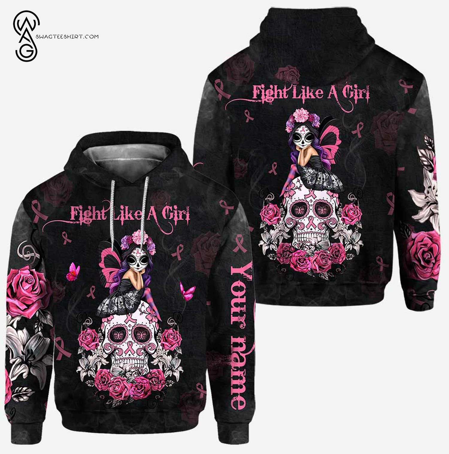 Custom-Fight-Like-A-Girl-Breast-Cancer-Awareness-Sugar-Skull-Fairy-Hoodie-And-Leggings-3