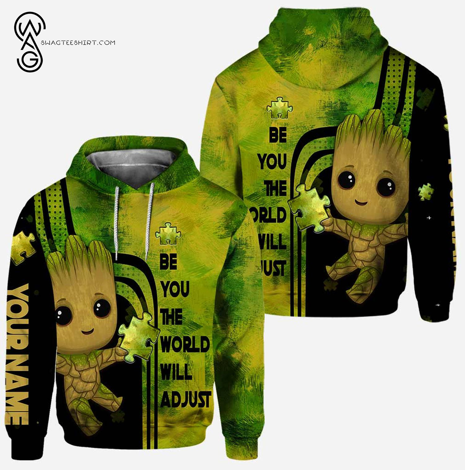 Custom-Groot-Be-You-The-World-Will-Adjust-Autism-Awareness-Hoodie-And-Leggings-2