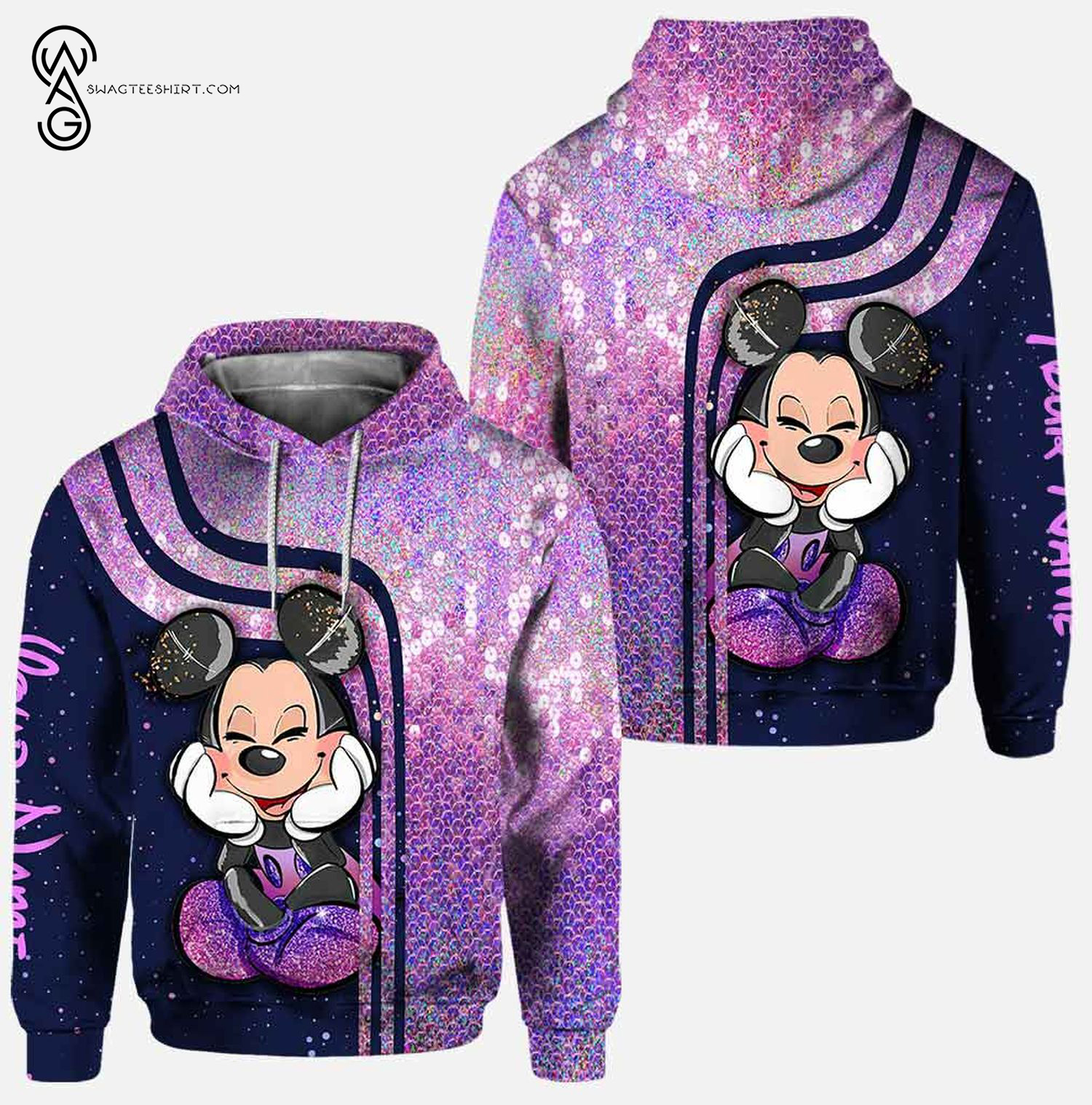 Custom Magical World Mickey Mouse Glitter Hoodie And Leggings Custom Magical World Mickey Mouse Glitter Hoodie And Leggings