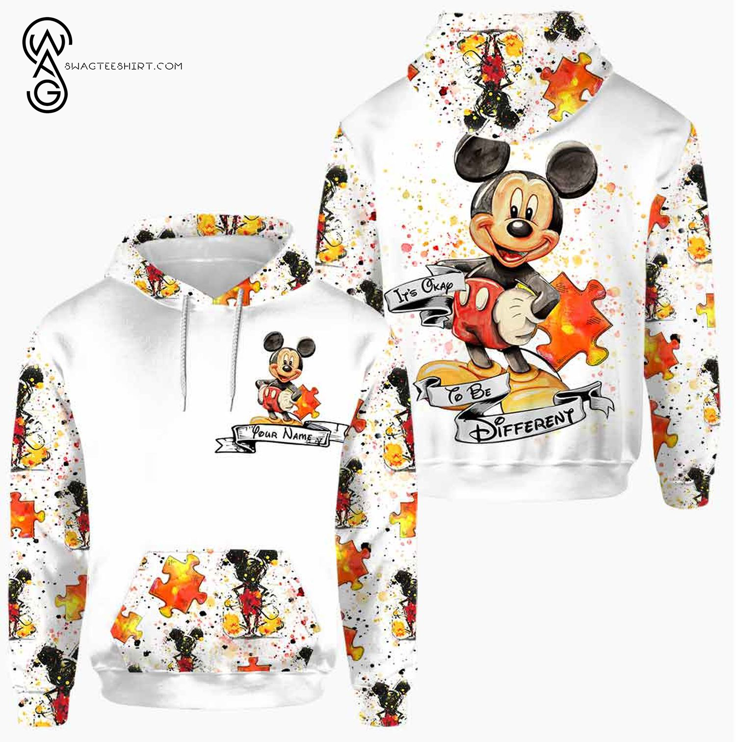 Custom-Mickey-ItS-Ok-To-Be-Different-Autism-Awareness-Hoodie-And-Leggings-2