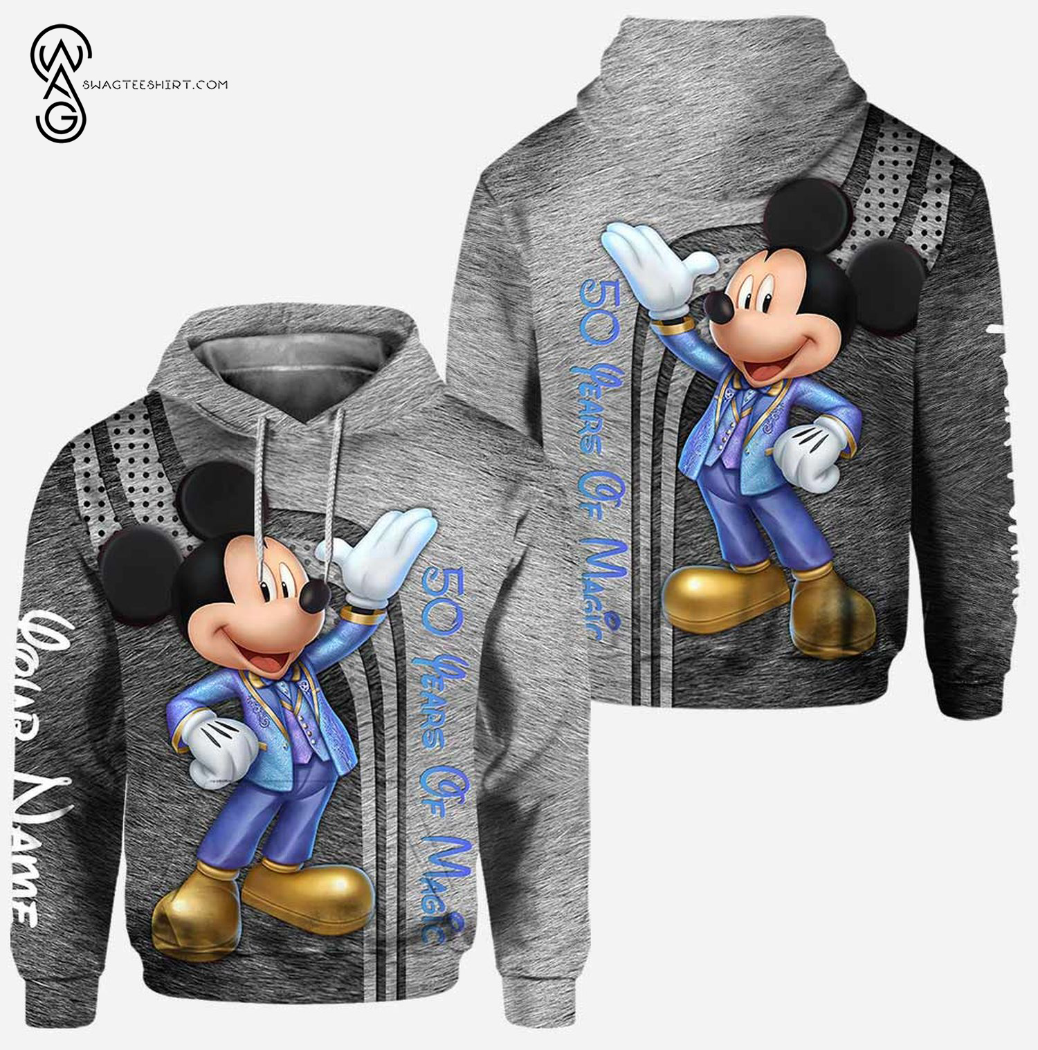 Custom Mickey Mouse 50 Years Of Magic Hoodie And Leggings Custom Mickey Mouse 50 Years Of Magic Hoodie And Leggings
