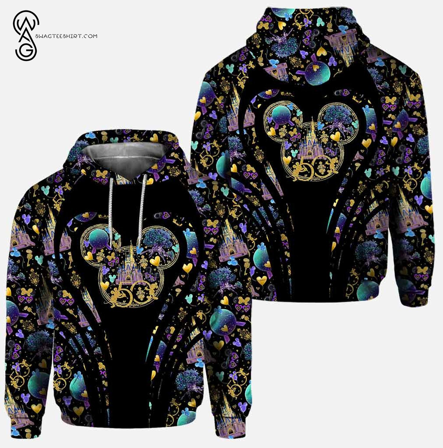 Custom-Mickey-Mouse-50Th-Anniversary-Magic-World-Heart-Hoodie-And-Leggings-2