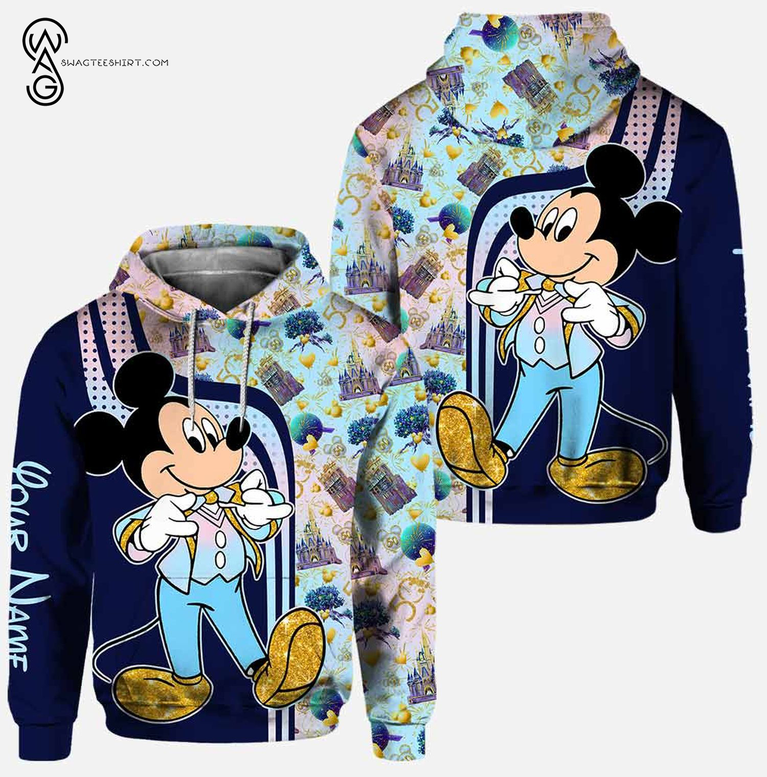 Custom-Mickey-Mouse-And-Magic-Castle-Hoodie-And-Leggings-2