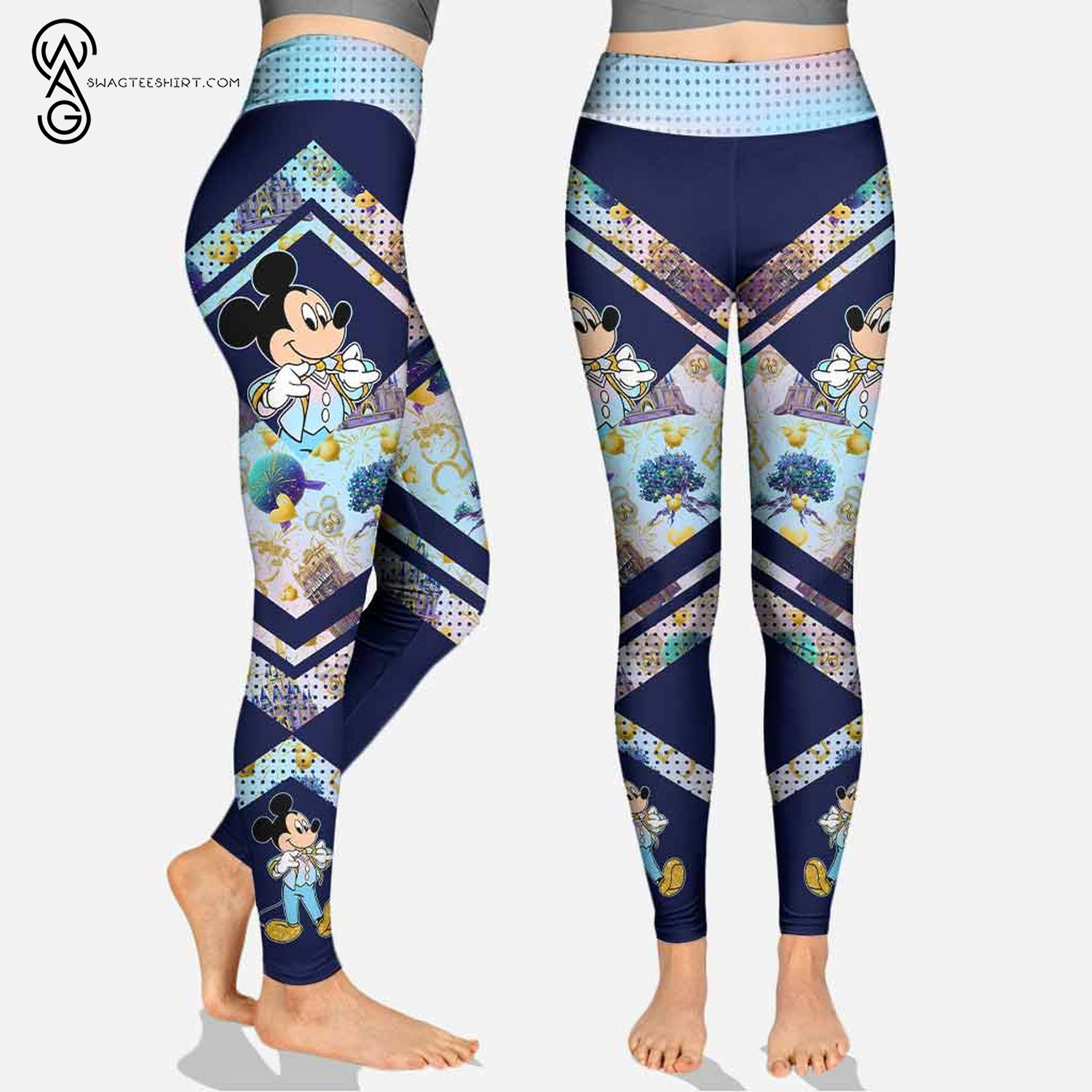 Custom Mickey Mouse And Magic Castle Hoodie And Leggings Custom Mickey Mouse And Magic Castle Hoodie And Leggings