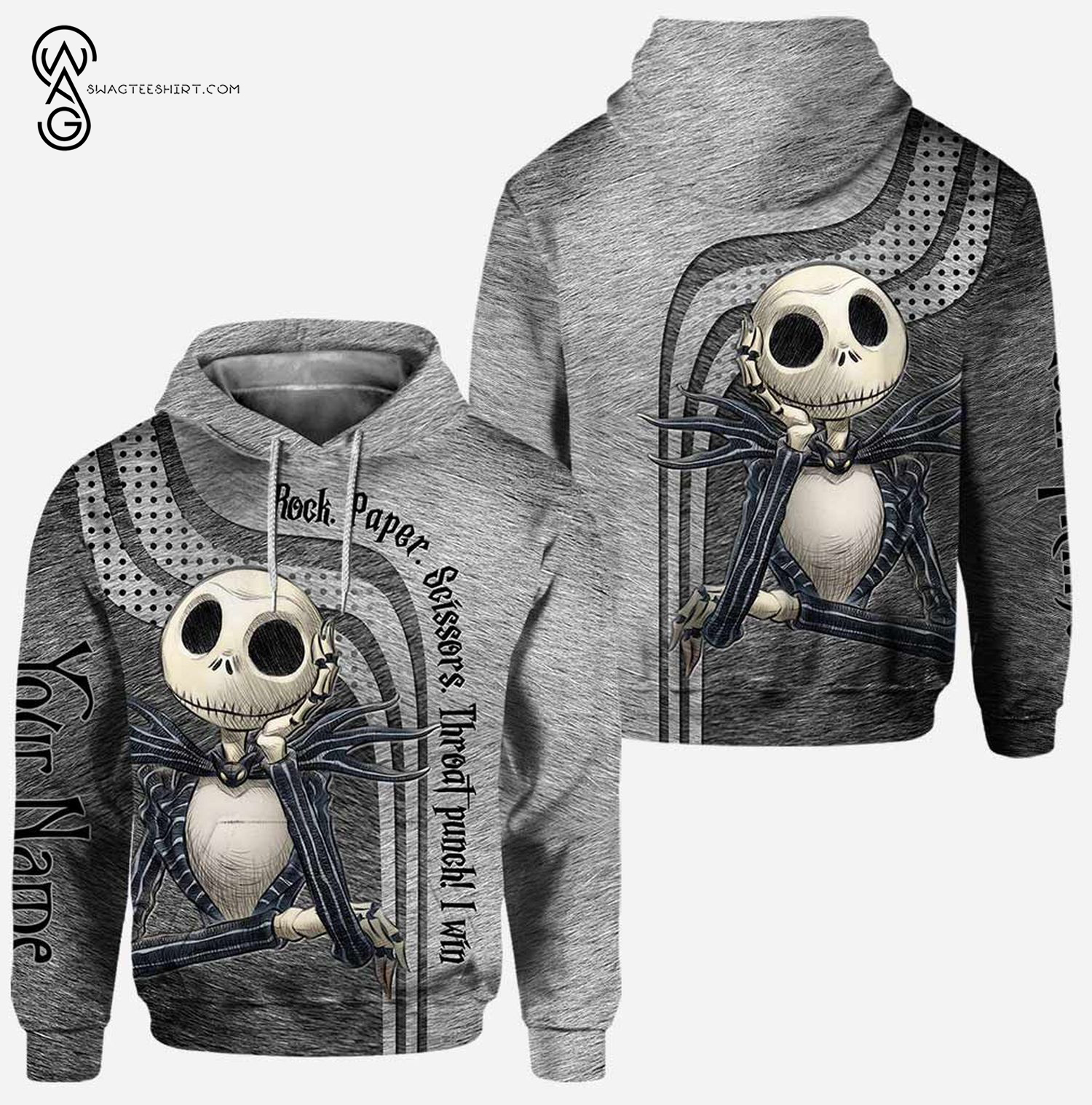 Custom Rock Paper Scissors Throat Punch I Win Jack Skellington Full Print Hoodie And Leggings Custom Rock Paper Scissors Throat Punch I Win Jack Skellington Full Print Hoodie And Leggings