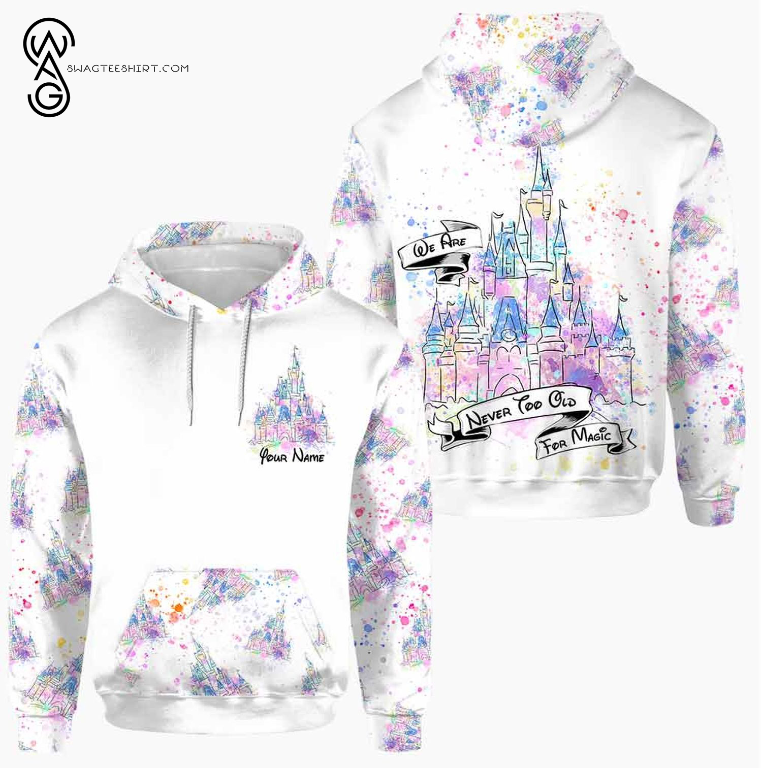 Custom-The-Disney-Castle-Watercolor-Hoodie-And-Leggings-2
